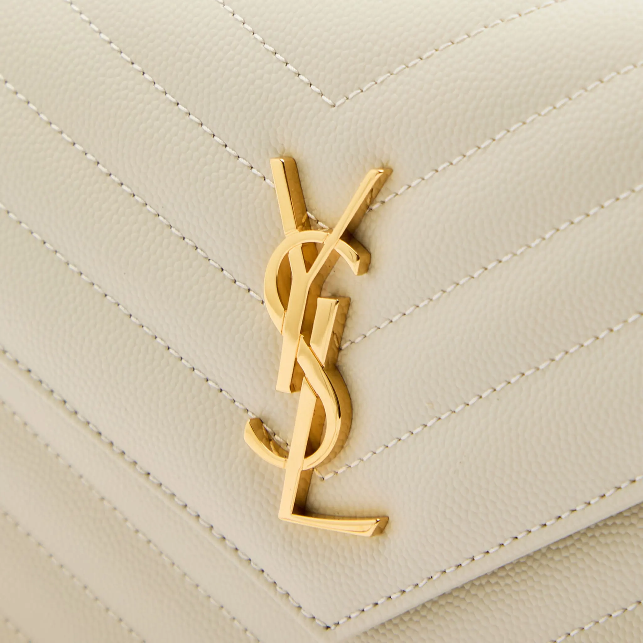 Detailed View of Saint Laurent Monogram Envelope Blanc Vintage Crossbody Bag 742920BOW019207